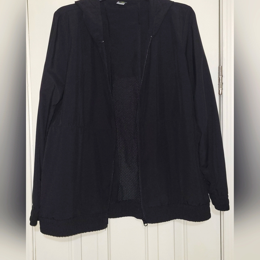 Xersion Women's Mesh Full Zip Workout Jacket Black Size Medium